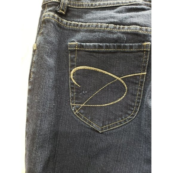 Chicos Platinum Dark Wash Quartz Jeans 5 Pocket Straight Leg Size 6 0.5 - Picture 6 of 8